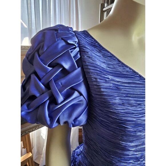 Vintage Mary McFadden Pleated Plisse Amazing Blue‎ Dress Special! S